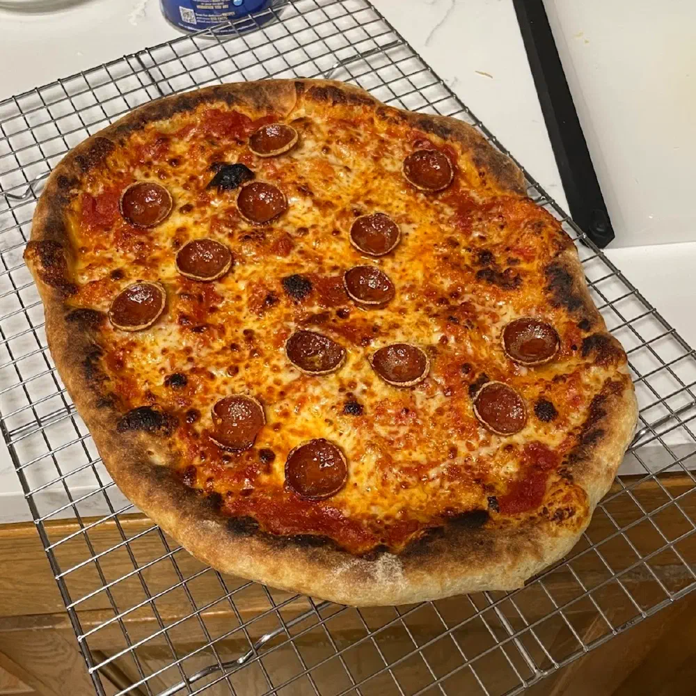 A happier still imperfect pizza